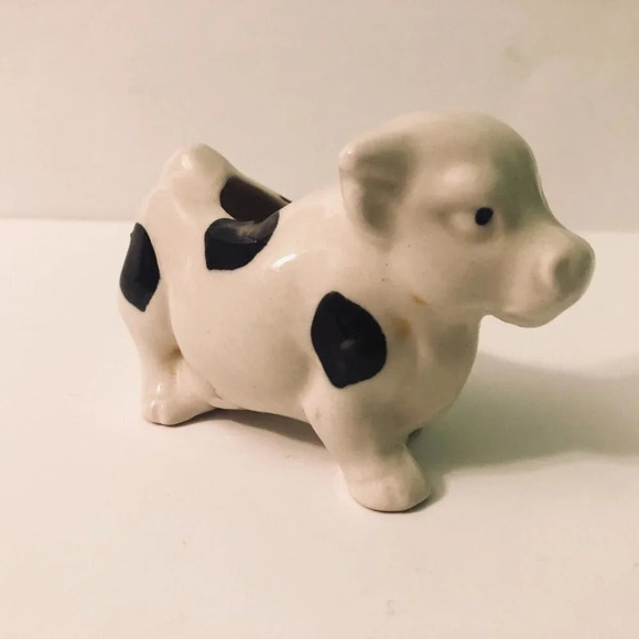 Vintage Lot of 2 Ceramic Cow With Spots  Toothpick Holder Japan - Picture 12 of 16